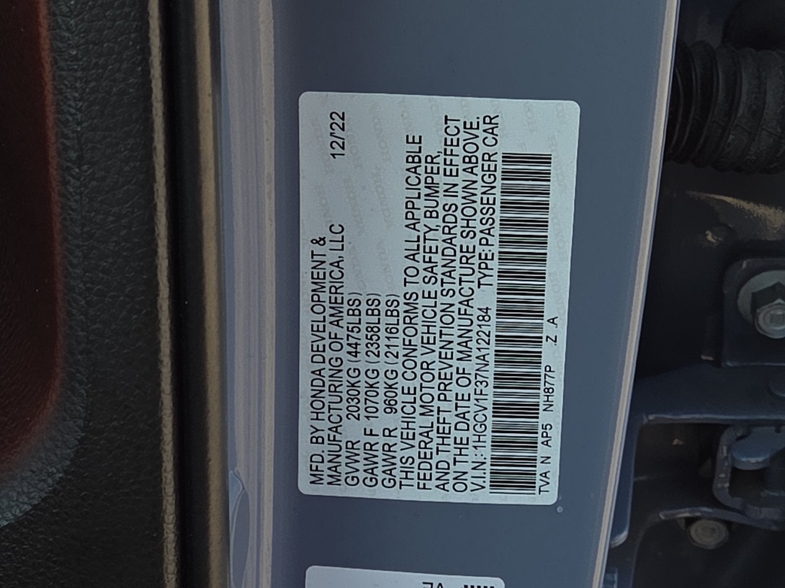 2022 Honda Accord Sport