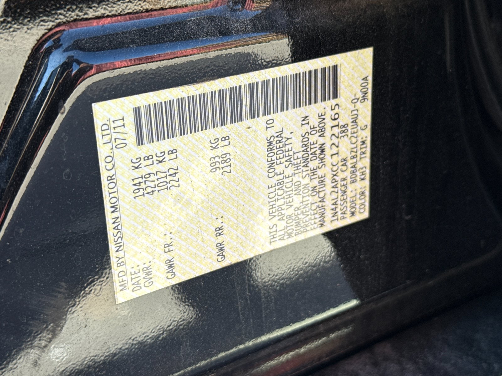 2012 Nissan Altima 2.5 S