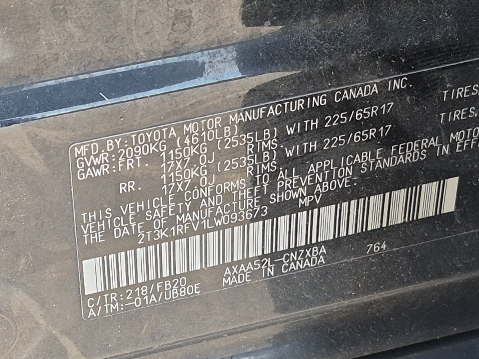 2020 Toyota RAV4 LE
