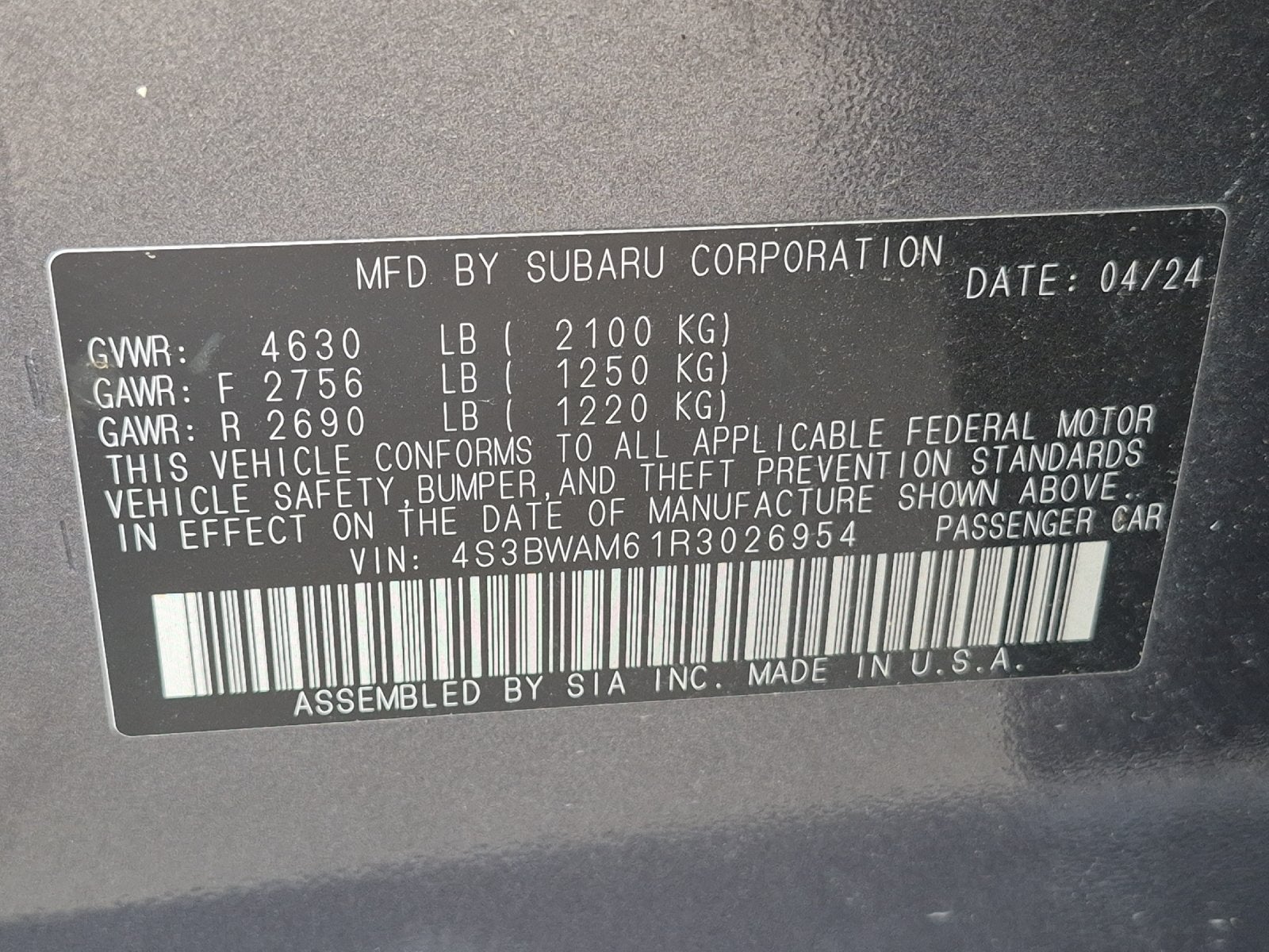 2024 Subaru Legacy Limited