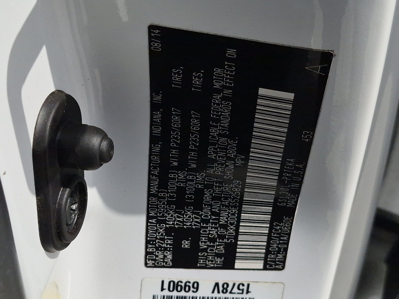 2014 Toyota SIENNA LE 3.5L LE 8 Passenger