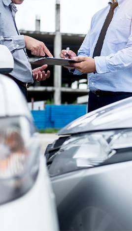 Discussing auto repair estimate and insurance